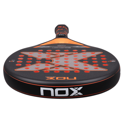 NOX Equation Hard Advanced 2026 padel racket black and orange with bold NOX branding on Tampa Home & Garden Store