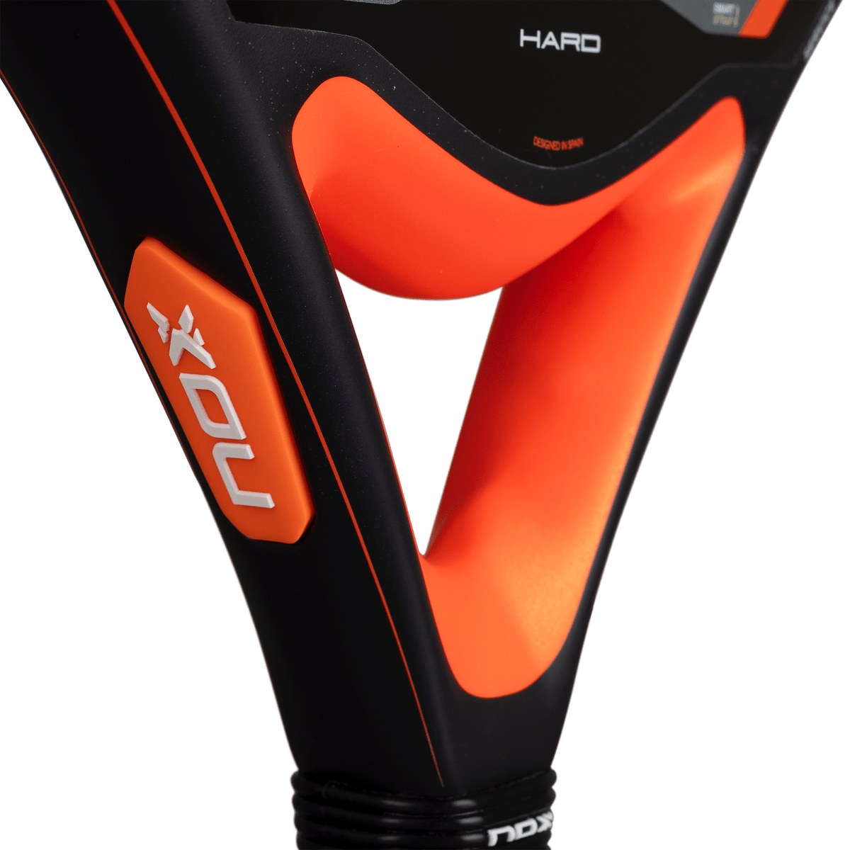 NOX Equation Hard Advanced 2026 padel racket black frame orange accents on Tampa Home & Garden Store