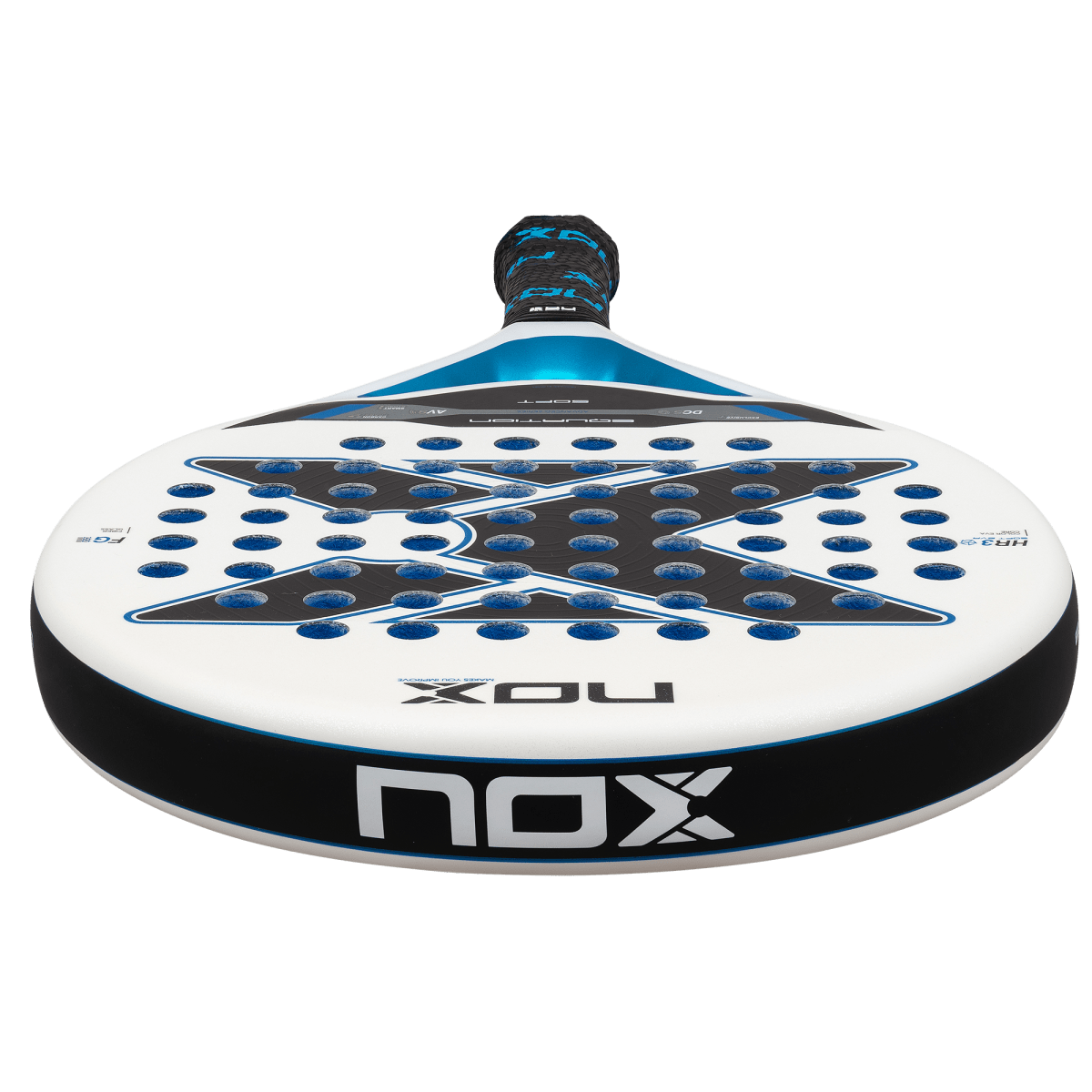 NOX Equation Soft Advanced 2026 padel racket white/blue with blue grip by Racket Central on Tampa Home & Garden Store
