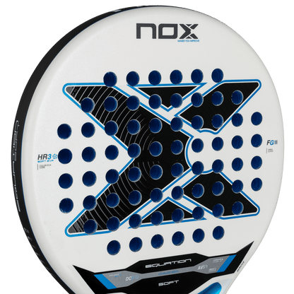 NOX Equation Soft Advanced 2026 padel racket with X logo and blue holes by Racket Central on Tampa Home & Garden Store