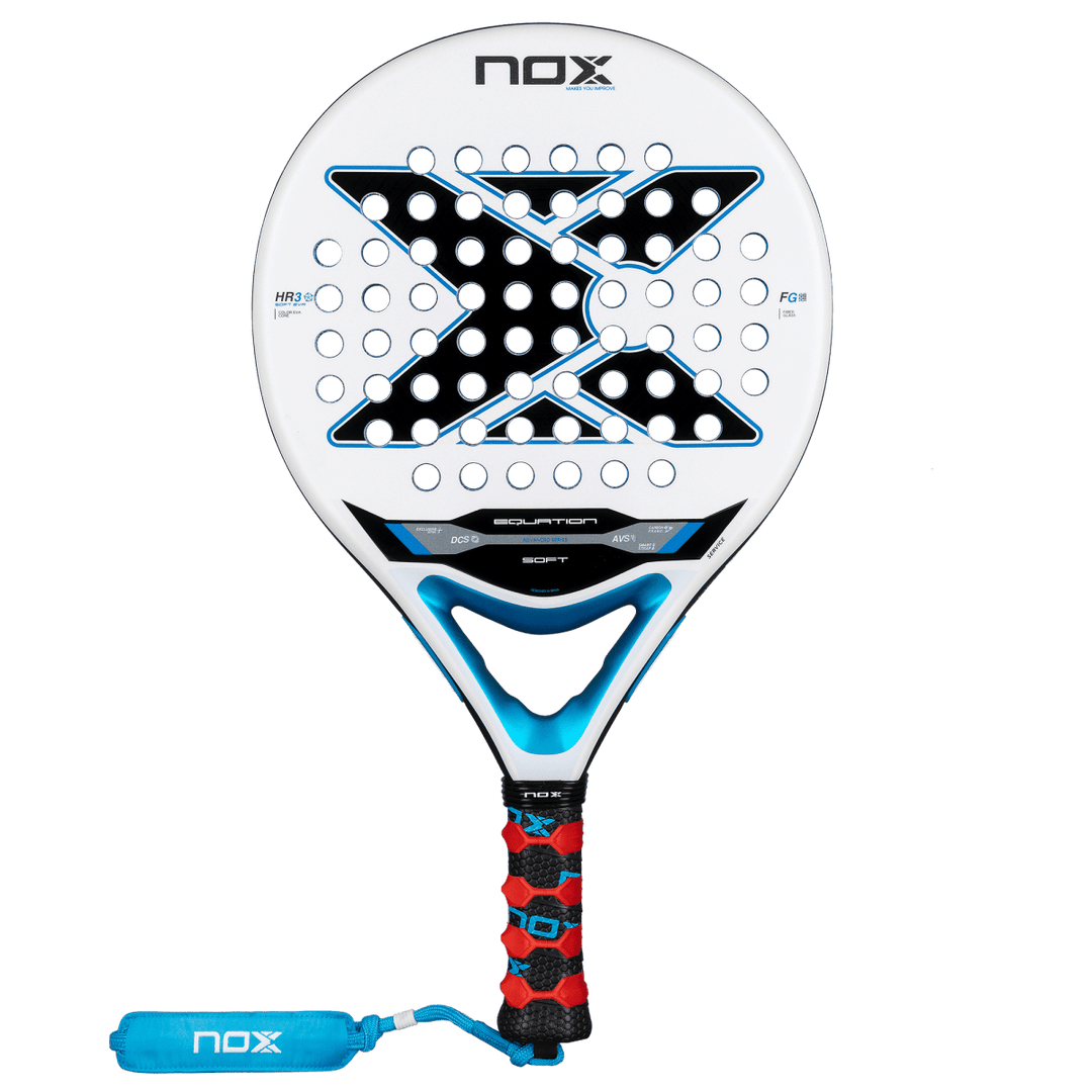 NOX Equation Soft Advanced 2026 padel racket white with blue accents by Racket Central on Tampa Home & Garden Store