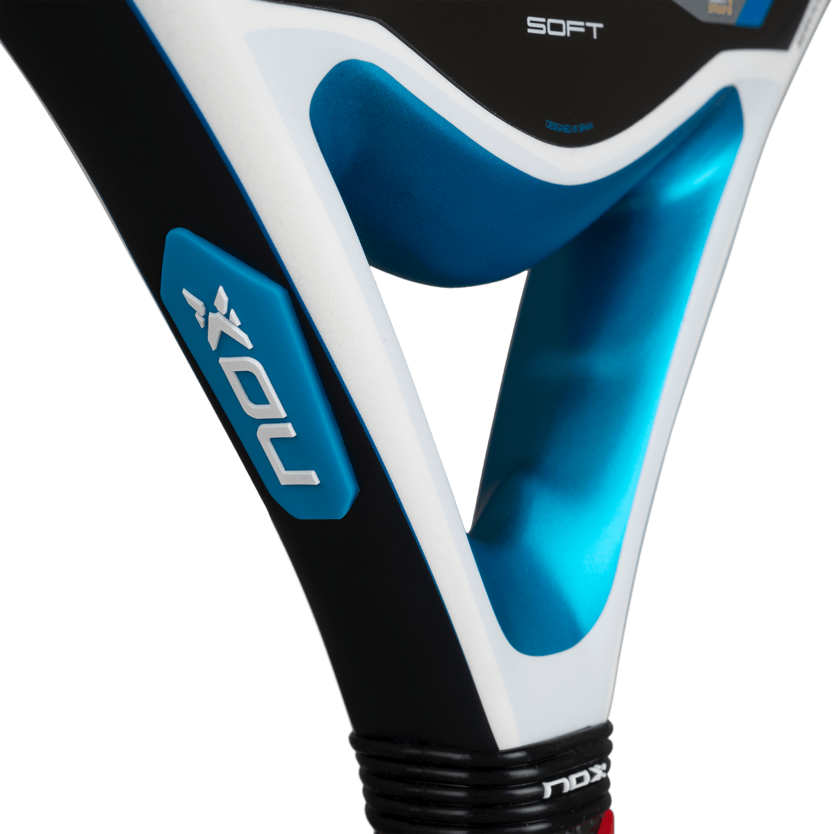 NOX Equation Soft Advanced 2026 padel racket with white frame and blue accents by Racket Central on Tampa Home & Garden Store