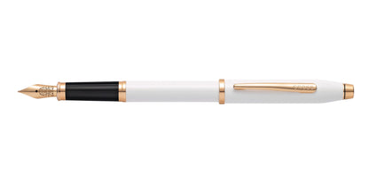 Cross Century II Pearlescent White Lacquer fountain pen with rose-gold trim and medium nib on Tampa Home & Garden Store