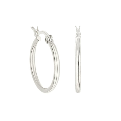 Plain hoop earrings by Lauren G Adams in silver-toned metal, hoop style pair on Tampa Home & Garden Store