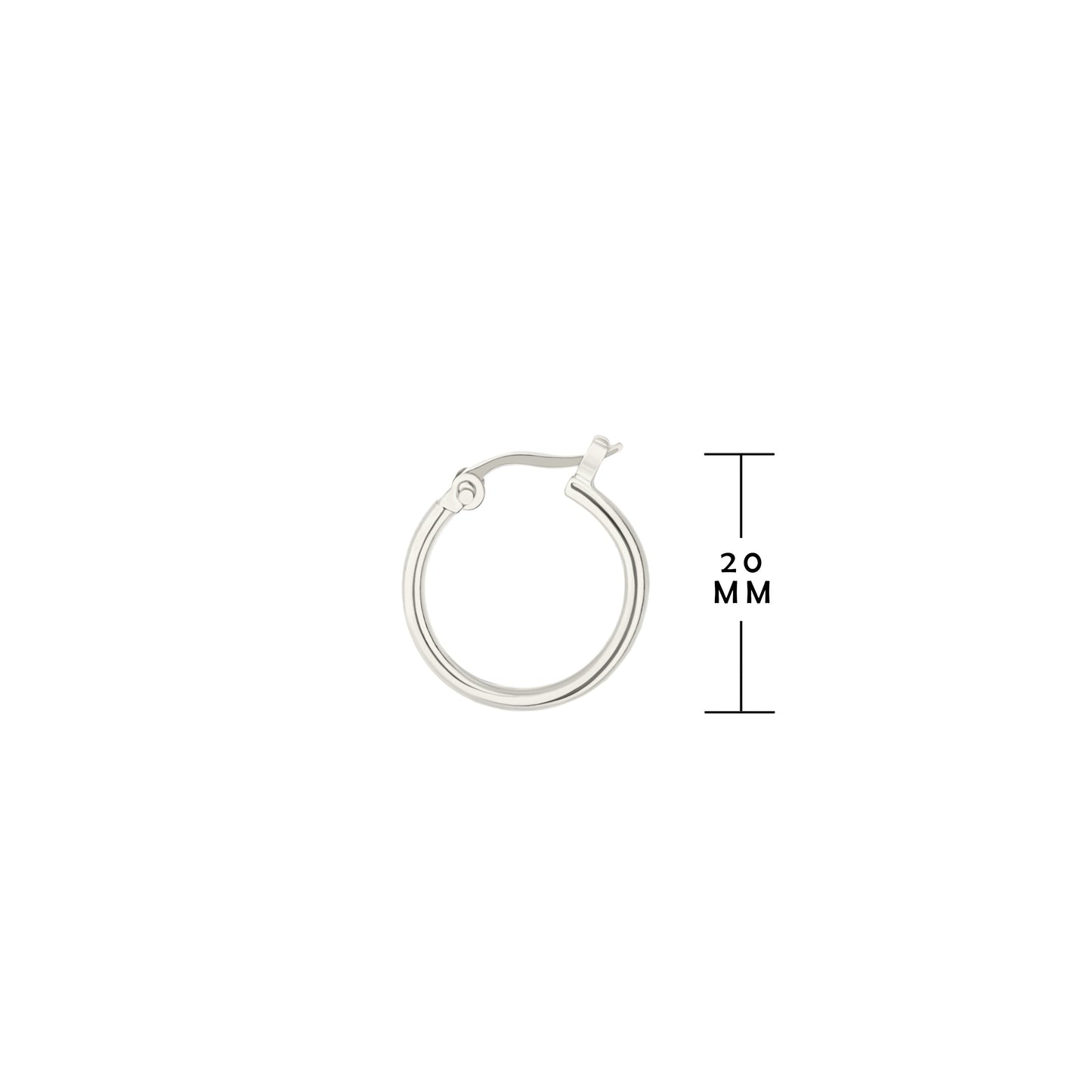 Plain hoop earrings, silver-tone metal, 20mm diameter, Lauren G Adams on Tampa Home & Garden Store
