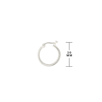 Plain hoop earrings, silver-tone metal, 20mm diameter, Lauren G Adams on Tampa Home & Garden Store