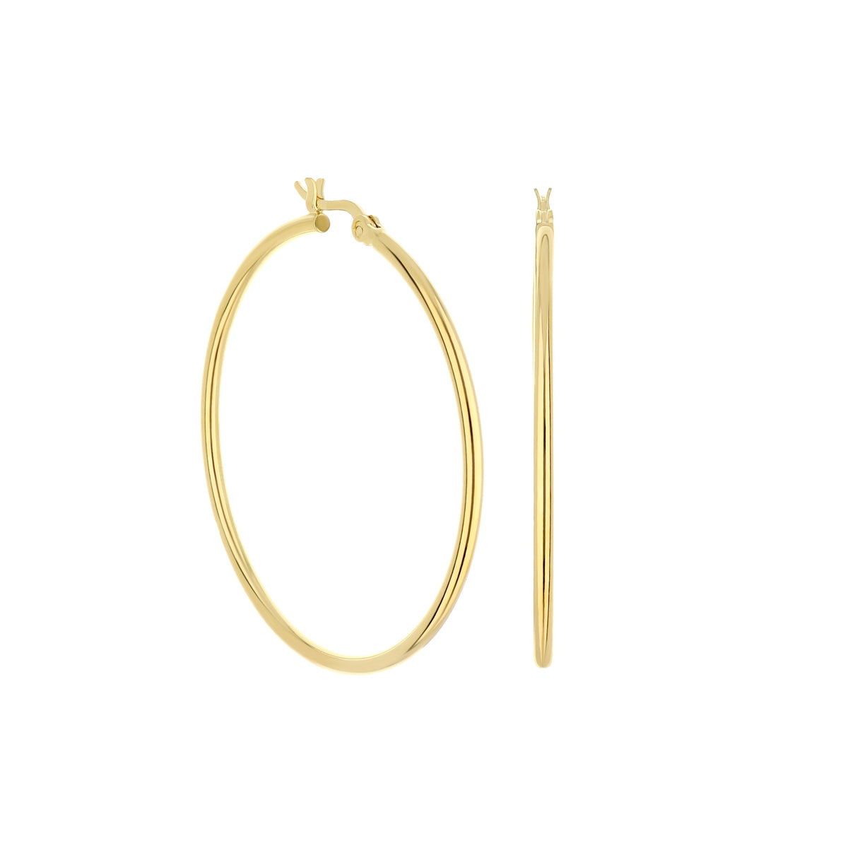 Plain hoop earrings gold tone by Lauren G Adams, hinged closure, large hoops on Tampa Home & Garden Store