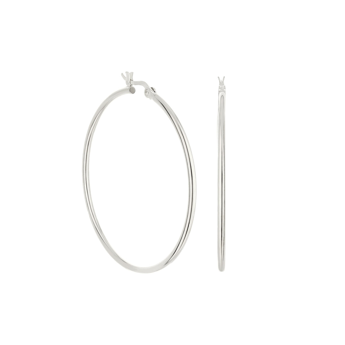 Plain hoop earrings silver-tone by Lauren G Adams, collections earrings on Tampa Home & Garden Store