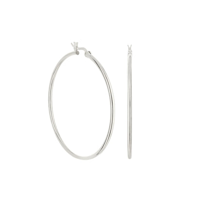 Plain hoop earrings silver-tone by Lauren G Adams, collections earrings on Tampa Home & Garden Store