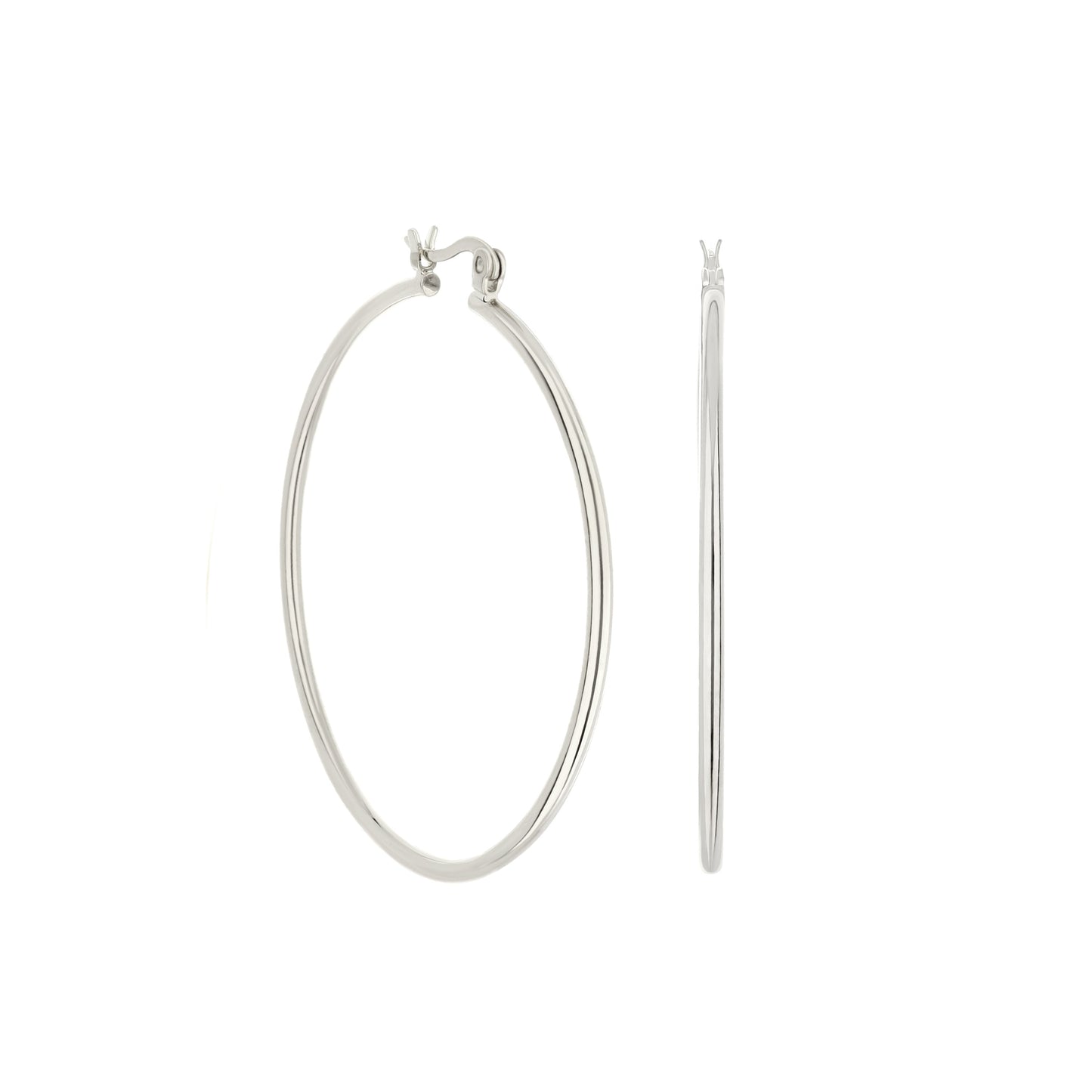 Plain hoop earrings by Lauren G Adams in silver tone, classic hoop style on Tampa Home & Garden Store