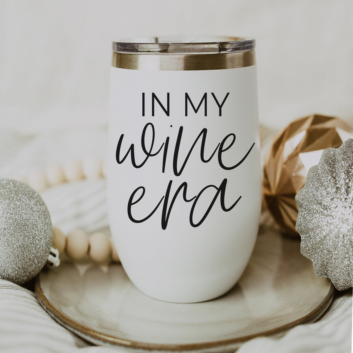 Wine Era 17oz tumbler by Gia Roma with white matte finish and In My Wine Era script on Tampa Home & Garden Store