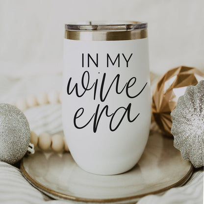 Wine Era 17oz tumbler by Gia Roma with white matte finish and In My Wine Era script on Tampa Home & Garden Store