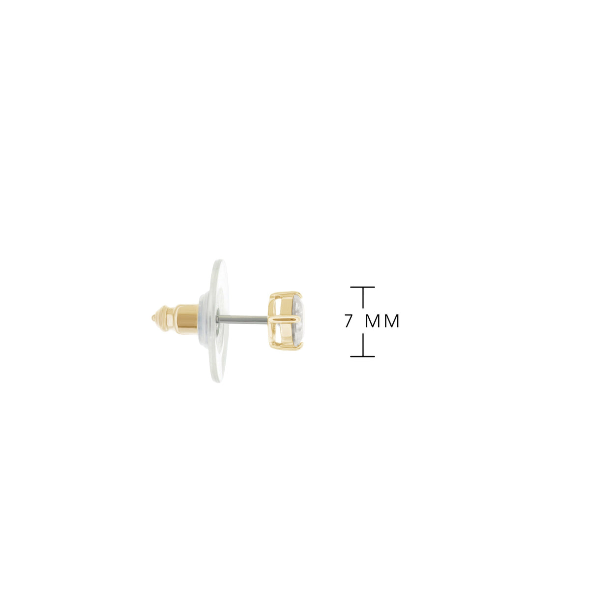 Sterling silver stud earrings with gold-tone accents, 7 mm diameter on Tampa Home & Garden Store
