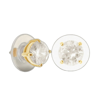 Lauren G Adams 925 Stud Earrings with clear faceted crystals in gold-tone settings 2 Ct pair on Tampa Home & Garden Store