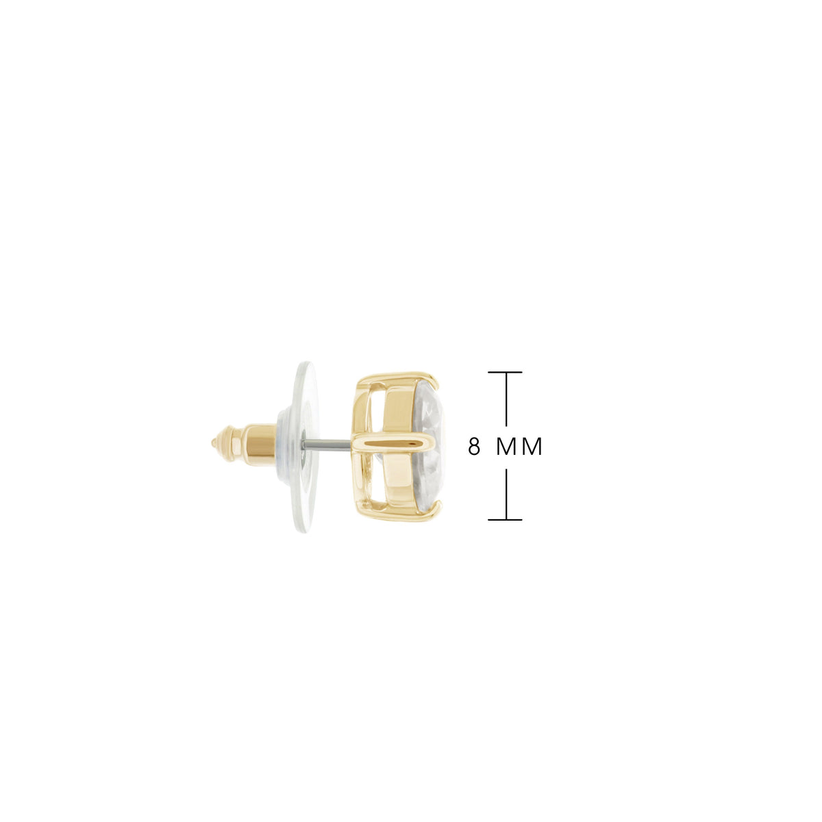 Lauren G Adams 925 stud earrings, two-tone gold and silver, 8 mm, 2 Ct on Tampa Home & Garden Store