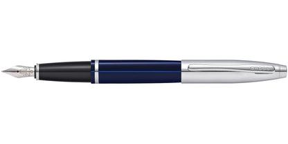 Calais fountain pen with chrome cap, blue lacquer barrel, stainless steel medium nib by Cross on Tampa Home & Garden Store