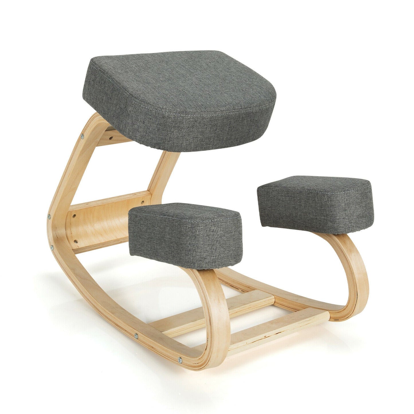 Silla ergonómica de rodillas, mecedora, taburete de oficina, postura recta - Negro