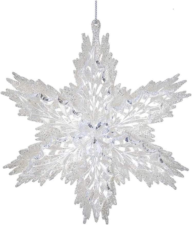 Ornement flocon de neige blanc et transparent