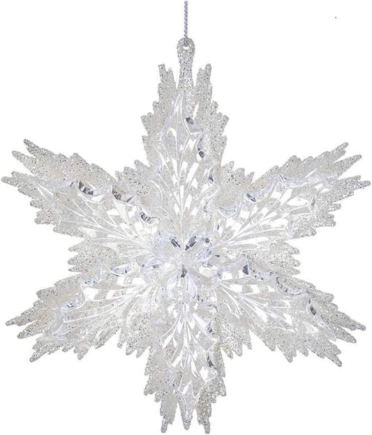 White and Clear Snowflake Ornament - Tampa Home & Garden Store