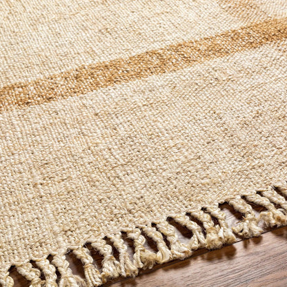 Errin Jute Area Rug natural beige with chunky woven texture and fringe by Boutique Rugs on Tampa Home & Garden Store