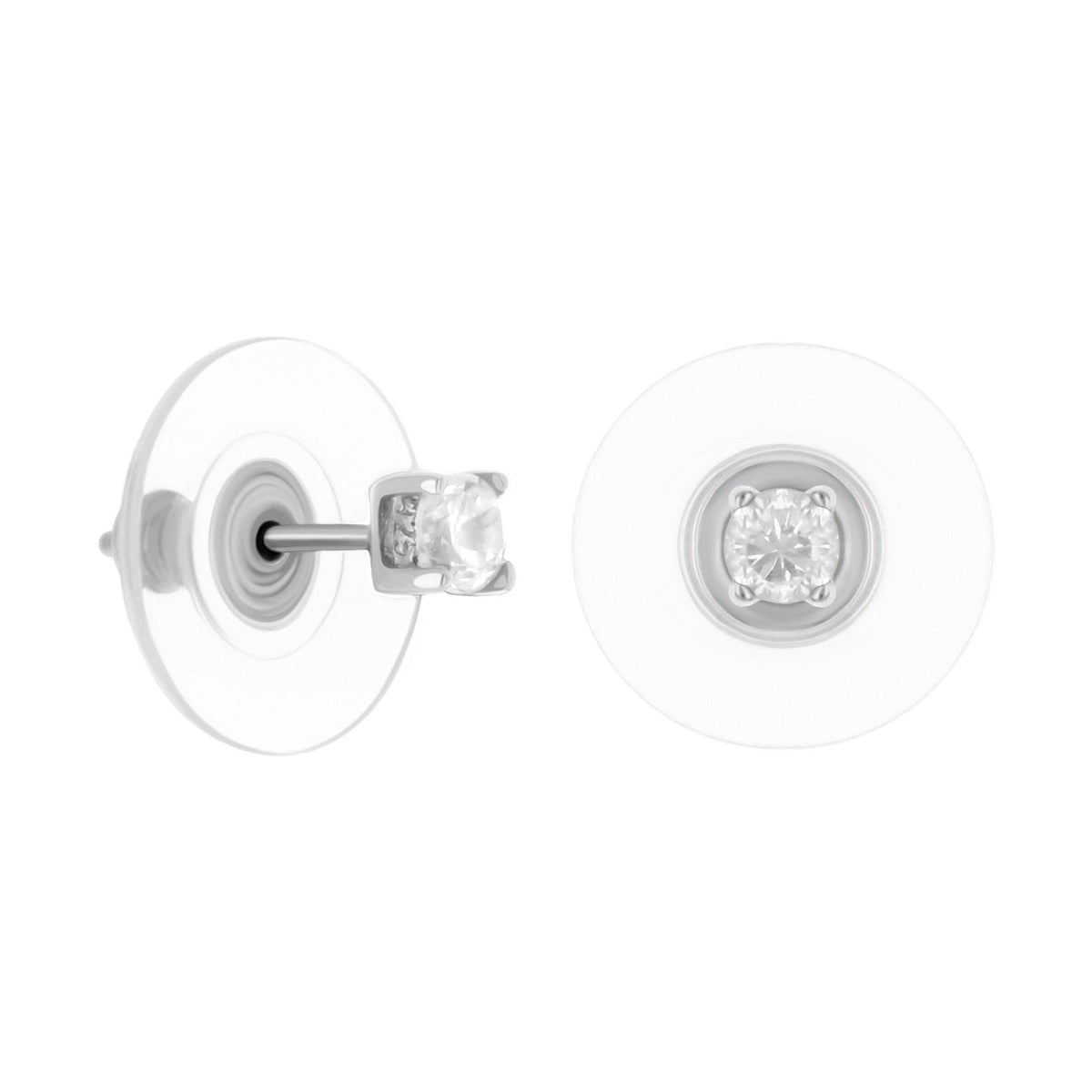 Lauren G Adams 925 Sterling Silver Stud Earrings 0.4 Ct pair with diamond center on Tampa Home & Garden Store