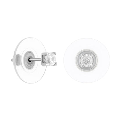 Lauren G Adams 925 Sterling Silver Stud Earrings 0.4 Ct pair with diamond center on Tampa Home & Garden Store