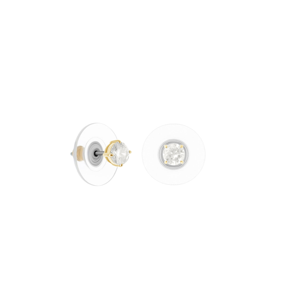 925 Stud Earrings 0.6 Ct by Lauren G Adams, gold-tone prong settings with clear center stones on Tampa Home & Garden Store