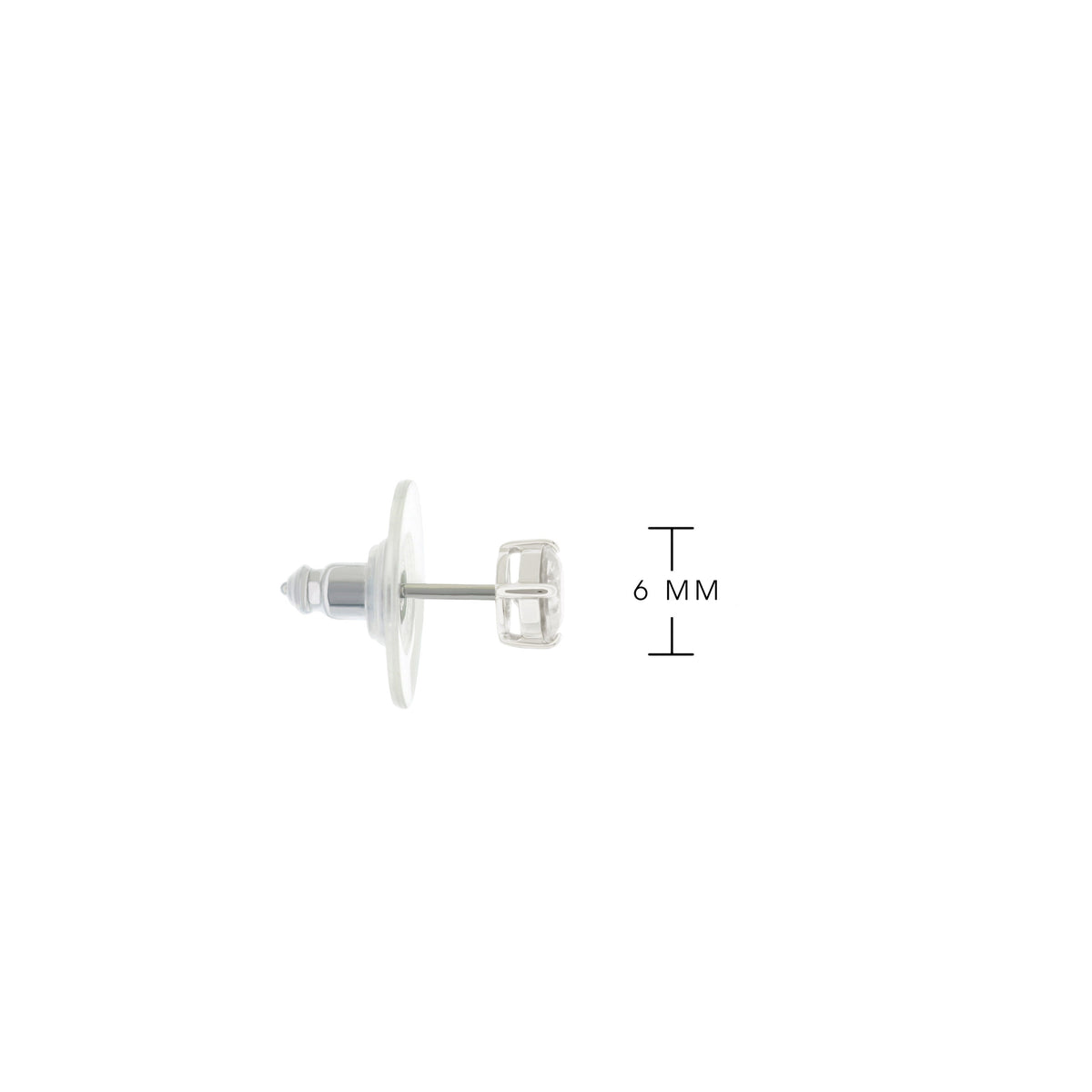 925 Stud Earrings Lauren G Adams, sterling silver, clear gemstone, 0.6 ct, 6 mm on Tampa Home & Garden Store