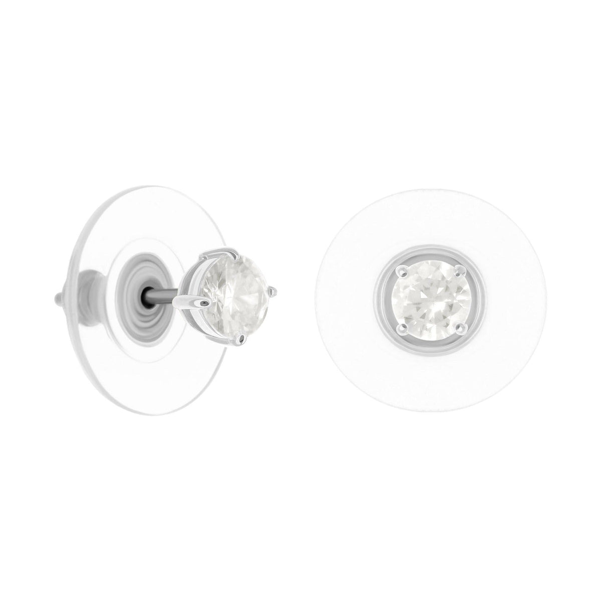 Pair of 925 Sterling silver stud earrings 0.6 ct with clear center gemstone by Lauren G Adams on Tampa Home & Garden Store