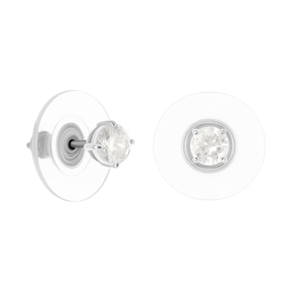Pair of 925 Sterling silver stud earrings 0.6 ct with clear center gemstone by Lauren G Adams on Tampa Home & Garden Store