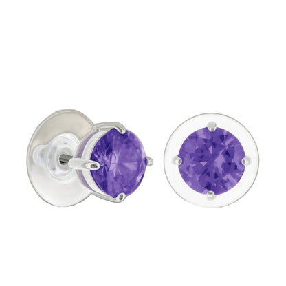 925 Sterling Silver Stud Earrings with purple faceted stones 1.3 Ct by Lauren G Adams on Tampa Home & Garden Store