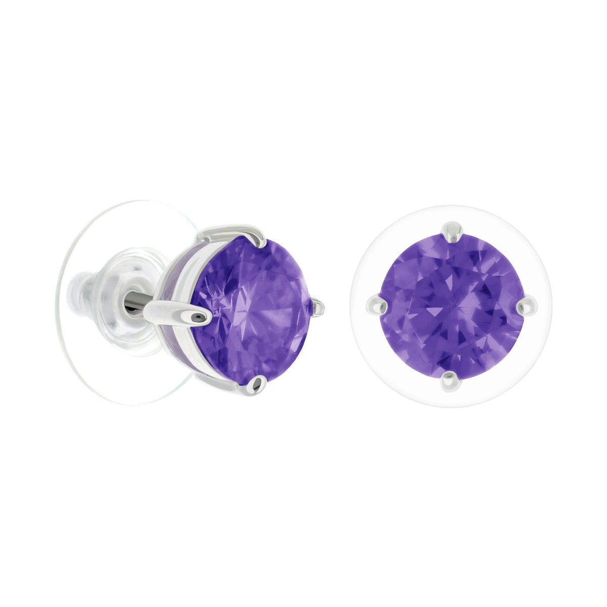925 Stud Earrings Lauren G Adams with purple faceted gemstones in sterling silver, pair on Tampa Home & Garden Store