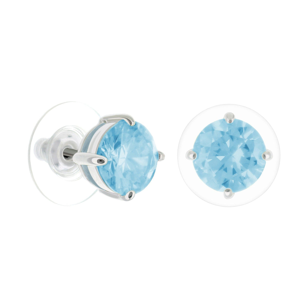 925 Stud Earrings 1.3 Ct by Lauren G Adams, blue gem in silver setting, pair on Tampa Home & Garden Store
