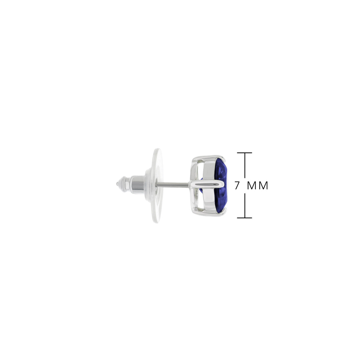 925 Stud Earrings Lauren G Adams, blue 7mm gemstone, 1.3 Ct, silver setting on Tampa Home & Garden Store