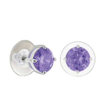 925 Stud Earrings Lauren G Adams, purple faceted gemstones in silver settings, 2 ct pair on Tampa Home & Garden Store
