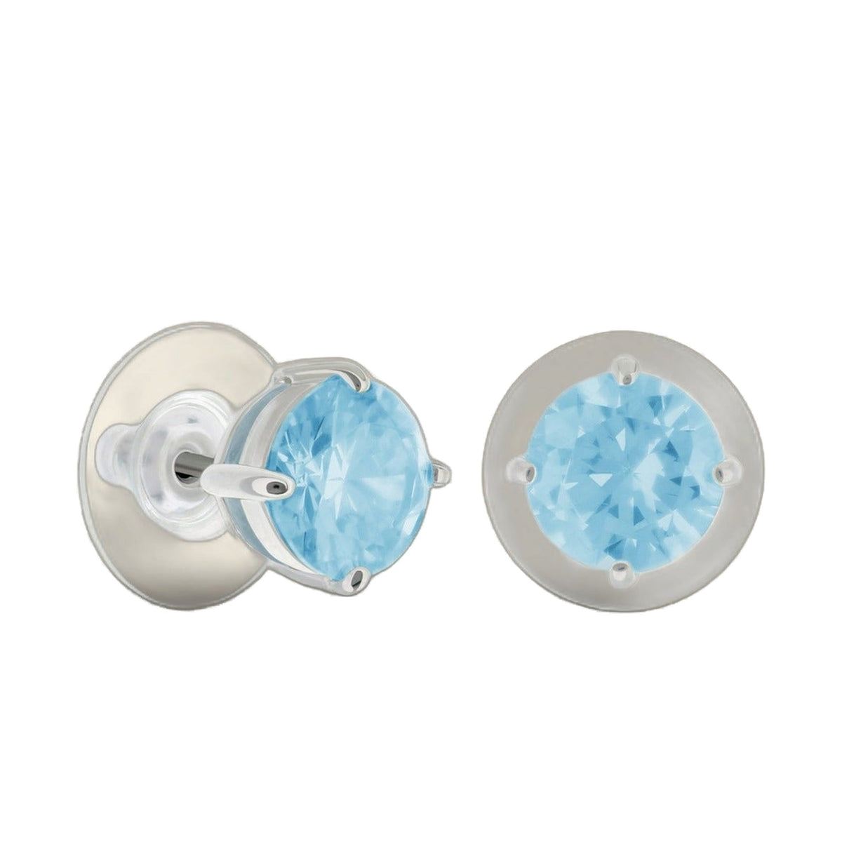 925 stud earrings Lauren G Adams, blue faceted gemstones, 2 ct total, pair on Tampa Home & Garden Store