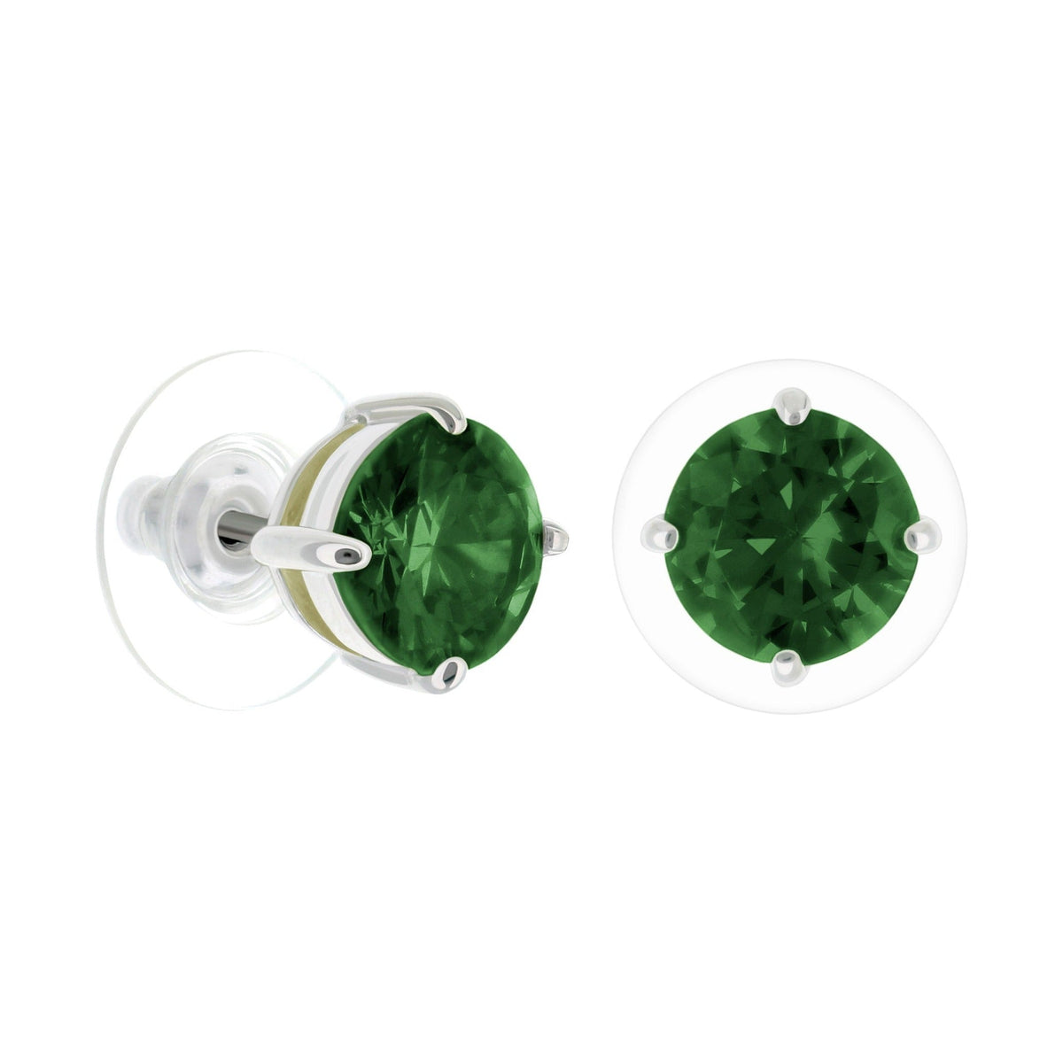 925 Sterling Silver Stud Earrings pair with green faceted 2 ct gems by Lauren G Adams on Tampa Home & Garden Store
