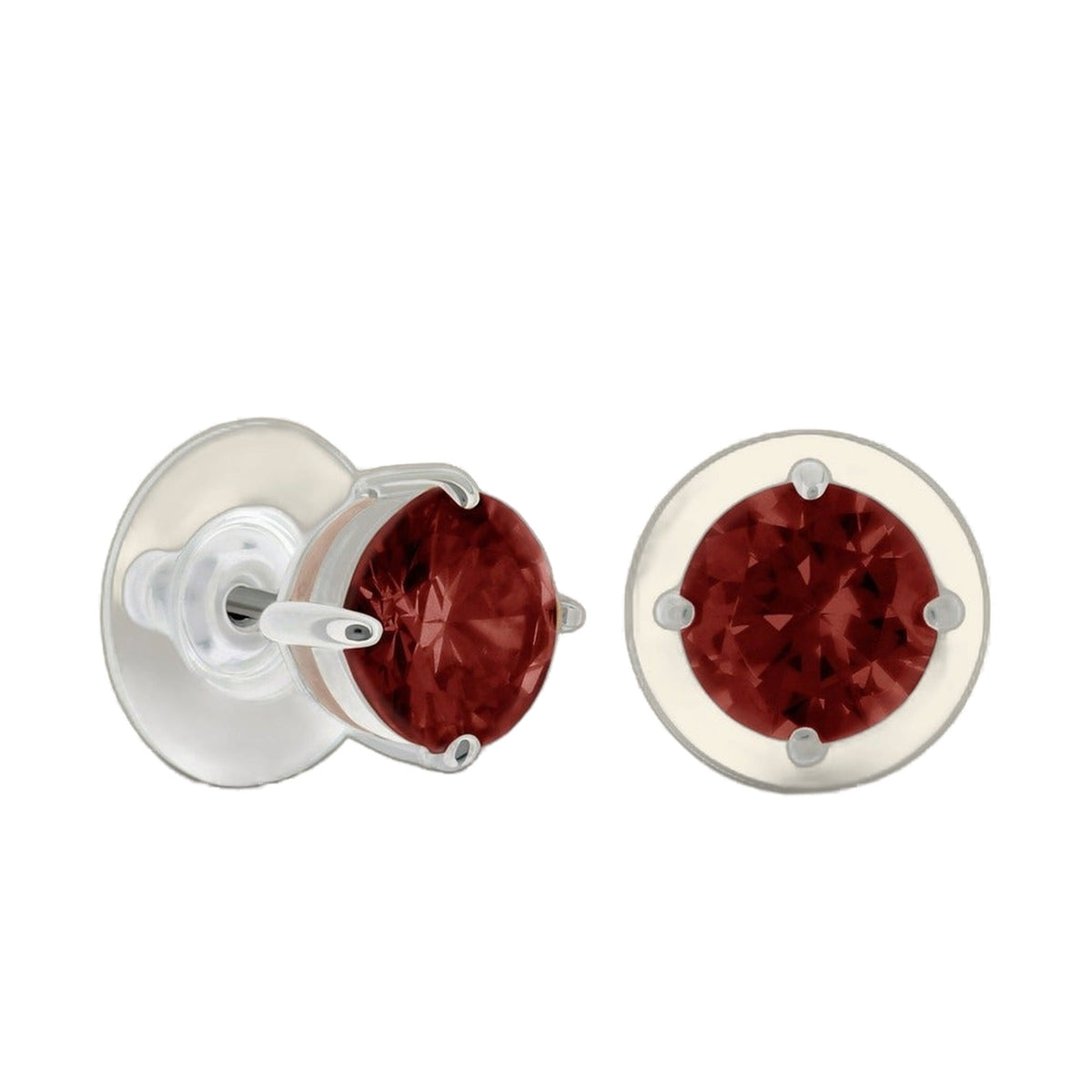 925 Stud Earrings by Lauren G Adams with red faceted stones in silver setting on Tampa Home & Garden Store