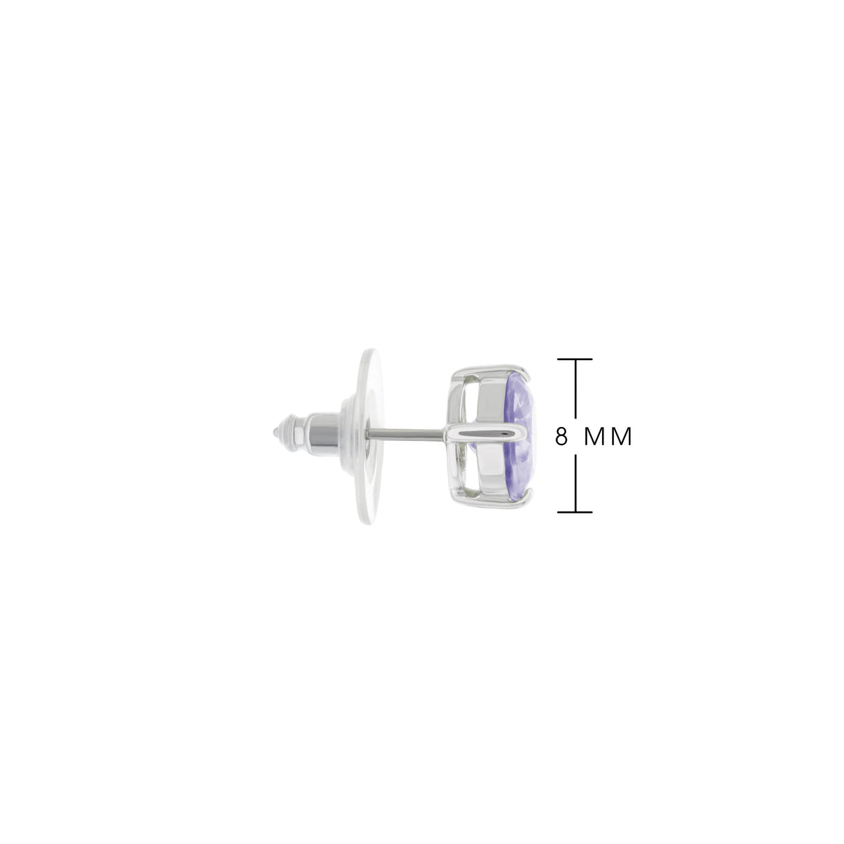 925 sterling silver stud earrings with purple gemstone, 2 ct total, Lauren G Adams on Tampa Home & Garden Store