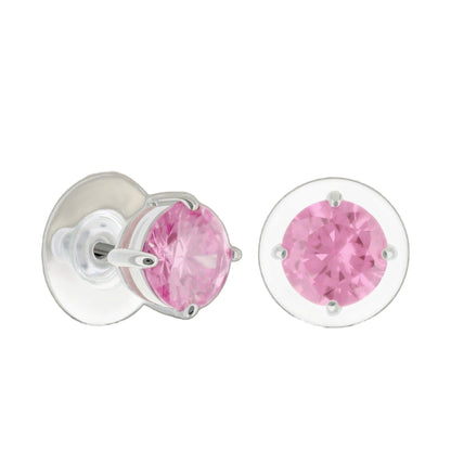 925 stud earrings by Lauren G Adams with pink stones in silver settings pair on Tampa Home & Garden Store