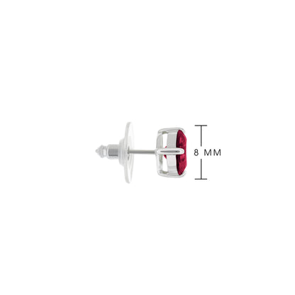 925 Stud Earrings by Lauren G Adams with red gemstone in silver setting, pair, 8 mm on Tampa Home & Garden Store