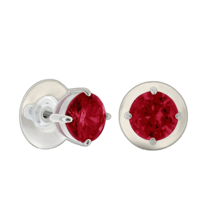 925 Stud Earrings 2 Ct red gemstones in sterling silver pair by Lauren G Adams on Tampa Home & Garden Store