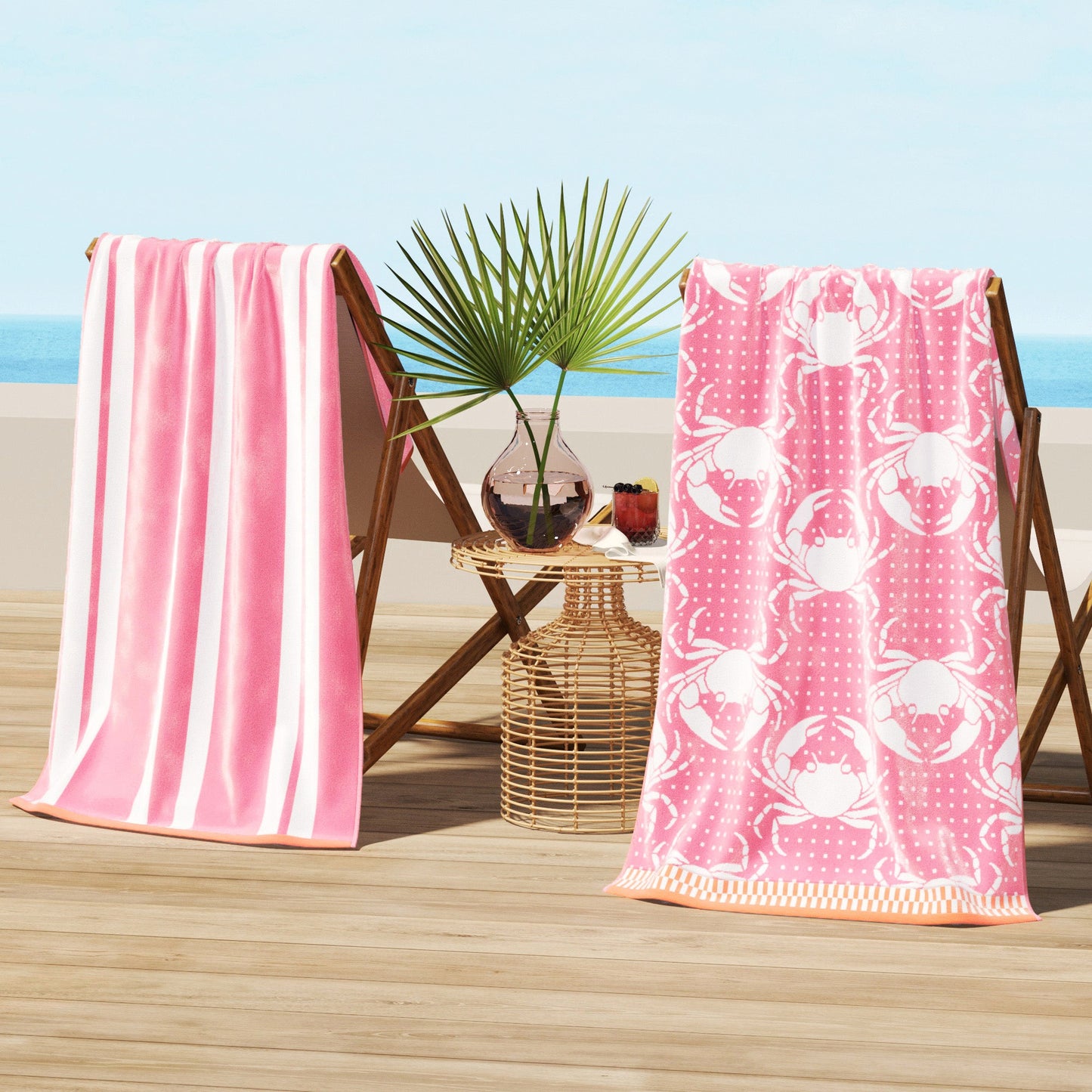 Velour Cotton Beach Towels and Maui Two Pack