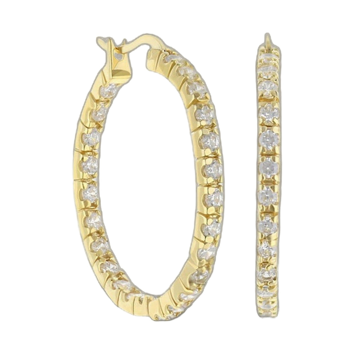 Pave Hoop Earrings gold pave diamonds, Lauren G Adams, 2 hoops on Tampa Home & Garden Store