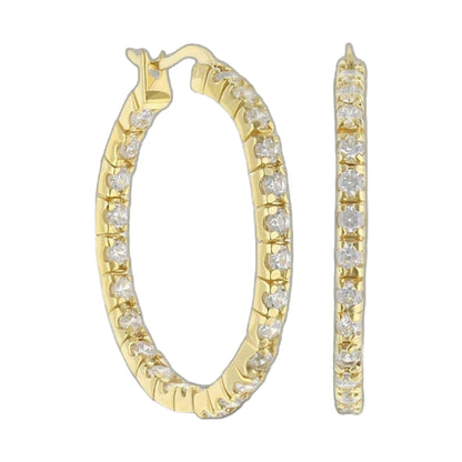 Pave Hoop Earrings gold pave diamonds, Lauren G Adams, 2 hoops on Tampa Home & Garden Store