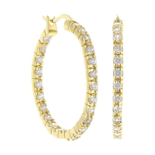 Pave Hoop Earrings gold-tone with clear stones by Lauren G Adams from Collections on Tampa Home & Garden Store