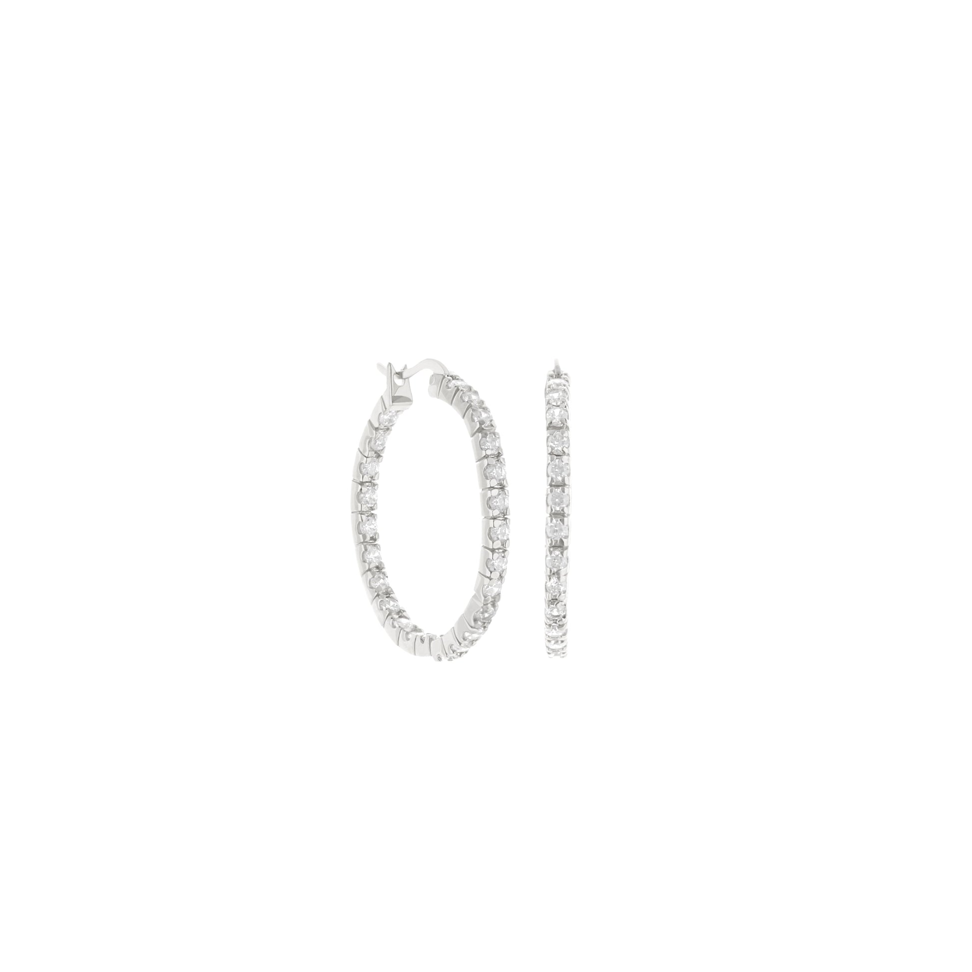 Pave Hoop Earrings by Lauren G Adams, silver-tone pavé hoops on Tampa Home & Garden Store
