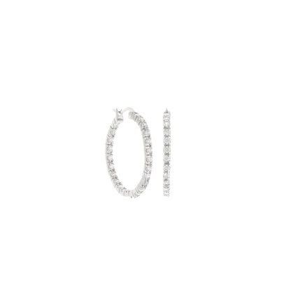 Pave Hoop Earrings by Lauren G Adams, silver-tone pavé hoops on Tampa Home & Garden Store