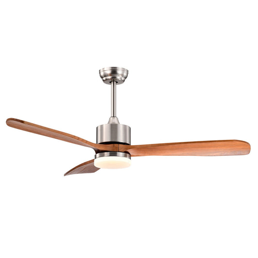 52 Inch Reversible Ceiling Fan with LED Light and Adjustable Temperature-Silver - Tampa Home & Garden Store