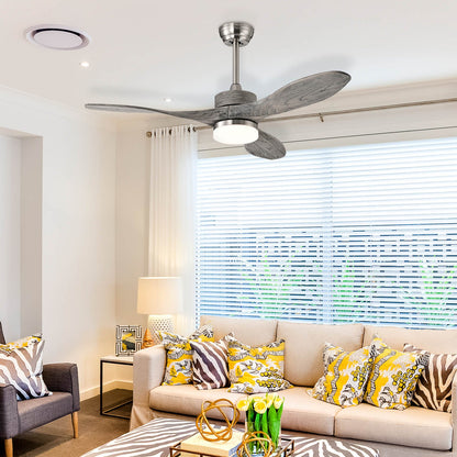 Ventilador de techo de madera de 48 pulgadas con luces LED y 6 niveles de velocidad